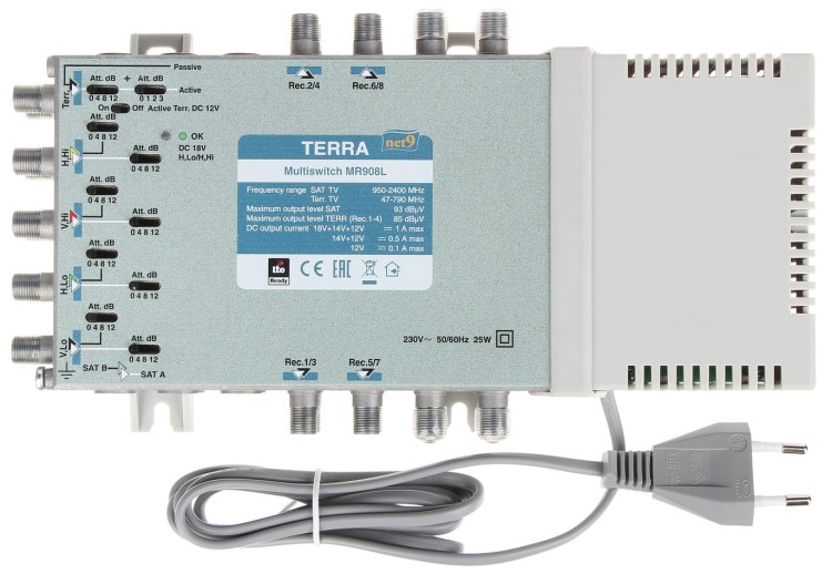 MULTISWITCH MR-908L 9 WEJŚĆ/8 WYJŚĆ TERRA-919895