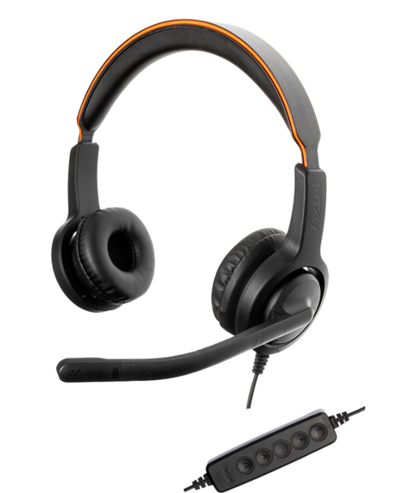 Axtel Voice UC40 Duo NC – słuchawki Duo – widok pod kątem