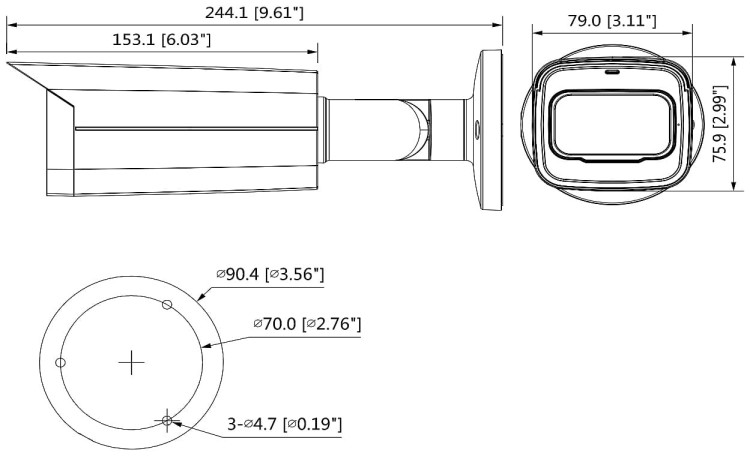 KAMERA AHD, HD-CVI, HD-TVI, PAL HAC-HFW2241TU-A-0360B-S2-DIP - 1080p 3.6mm DAHUA-1320822