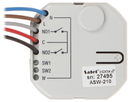 BEZPRZEWODOWY DWUKANAŁOWY STEROWNIK 230V AC ASW-210 ABAX/ABAX2 SATEL-1338759