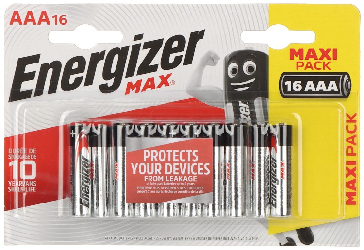 BATERIA ALKALICZNA BAT-AAA/E-MAX*P16 1.5V LR3 (AAA) ENERGIZER-1320225