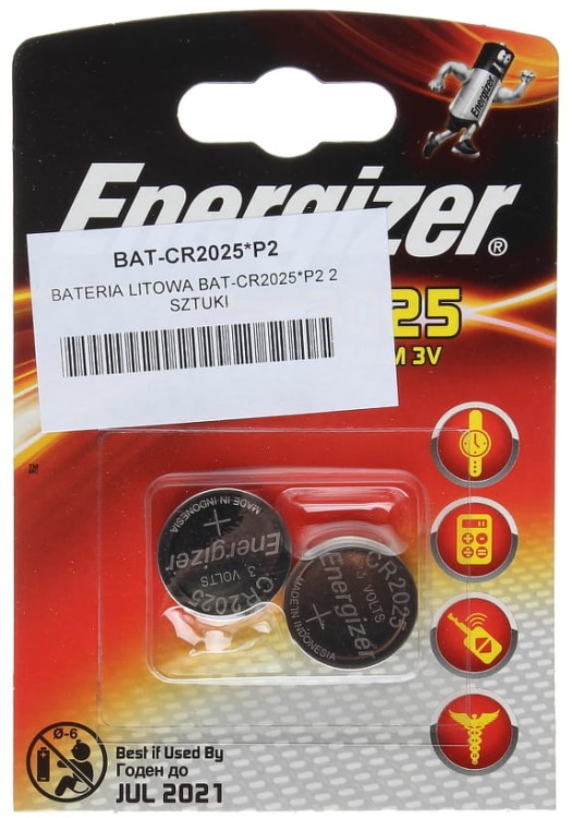 BATERIA LITOWA BAT-CR2025*P2 ENERGIZER-1351445