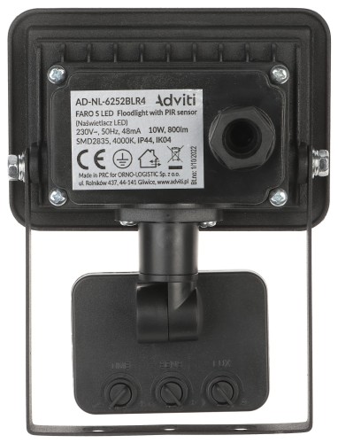REFLEKTOR LED Z CZUJNIKIEM RUCHU AD-NL-6252BLR4 ADVITI-1469645
