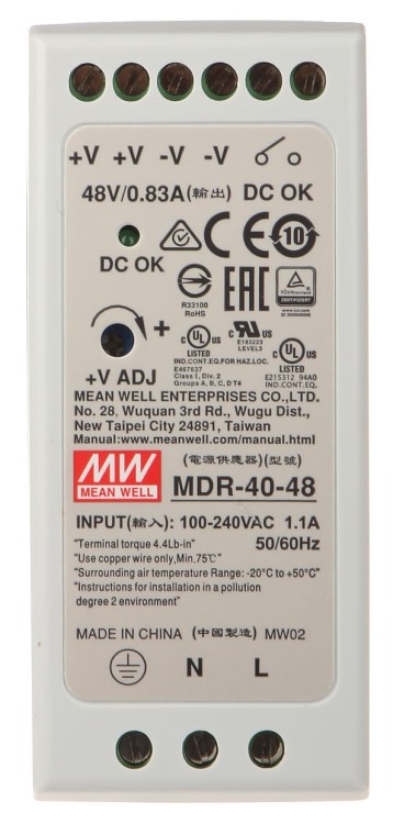 ZASILACZ IMPULSOWY MDR-40-48 MEAN WELL-1332164