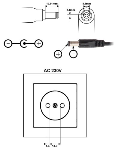 ZASILACZ 12V/10A/5.5-TAY-1354568