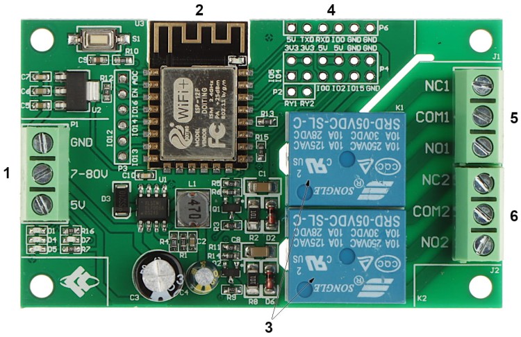 MODUŁ PRZEKAŹNIKOWY ESP12-2R-D8 Wi-Fi-1324312