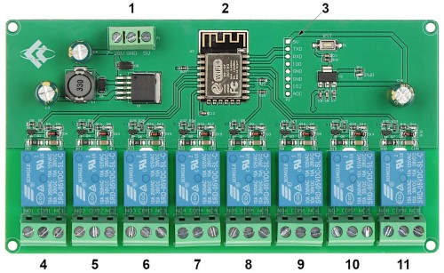 MODUŁ PRZEKAŹNIKOWY ESP12-8R-D8 Wi-Fi-1324238