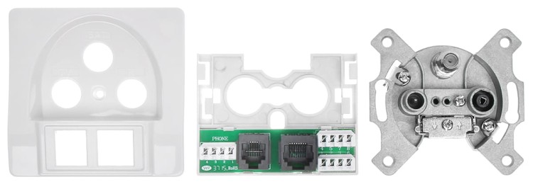 GNIAZDO KOŃCOWE GAR-SAT/2RJ R-TV SAT+RJ45+RJ11-1355112