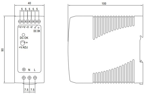ZASILACZ IMPULSOWY MDR-40-12-1351001