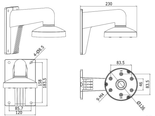 UCHWYT KAMERY DS-1273ZJ-135 Hikvision-1346110