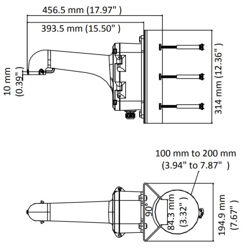 UCHWYT KAMERY DS-1604ZJ-BOX-POLE Hikvision-1320057