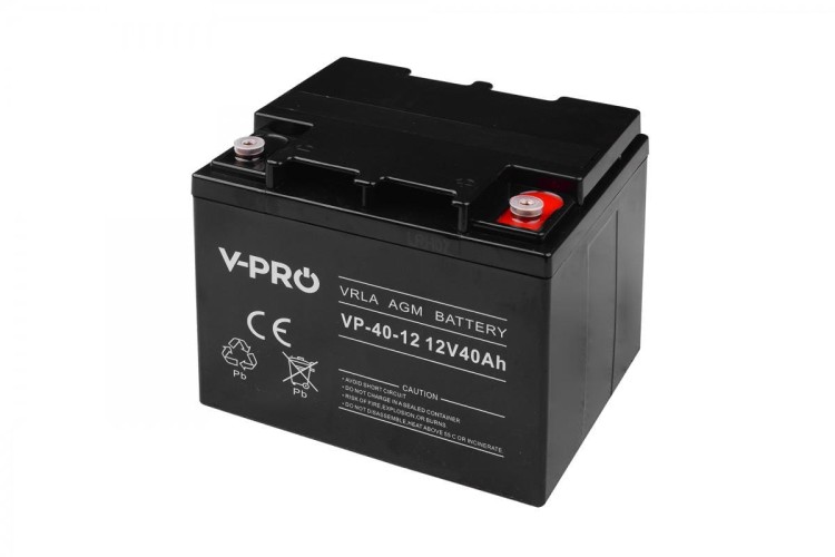 VOLT Polska VPRO 12V 40Ah – akumulator VRLA AGM – widok pod kątem.jpg