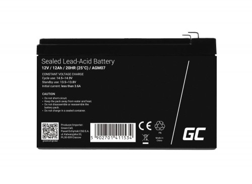 AKUMULATOR AGM Green Cell VRLA 12V 12Ah-1498396