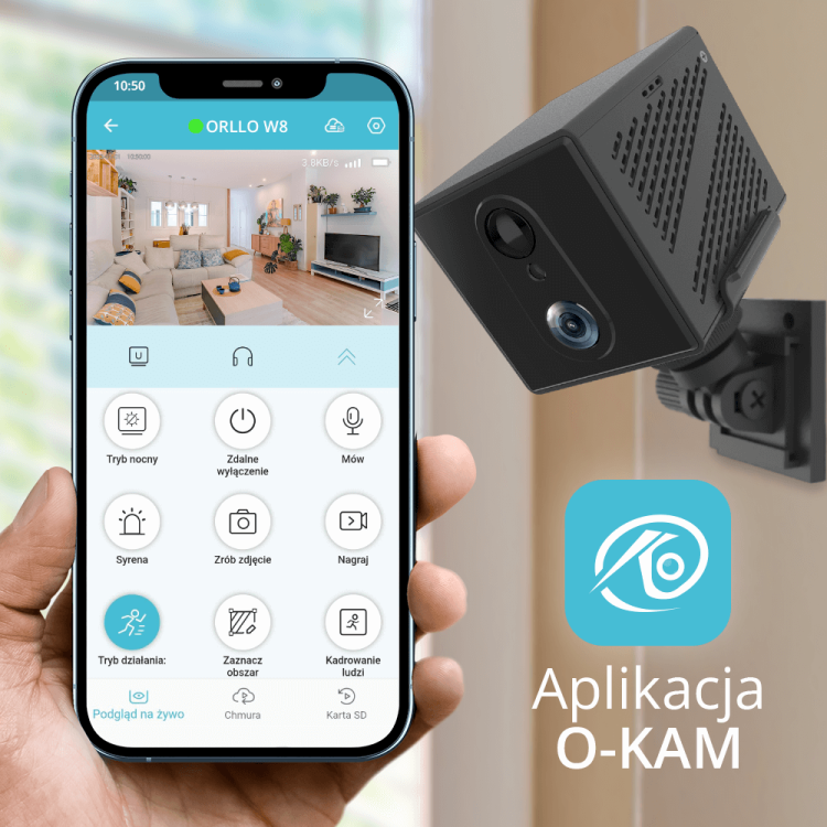 Kamera IP Orllo Mini Kamera Bezprzewodowa GSM 4G LTE ORLLO W8 PRO SIM-1521013