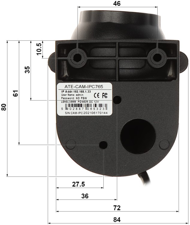 MOBILNA KAMERA IP ATE-CAM-IPC765 - 1080p 2.8mm AUTONE-1324768