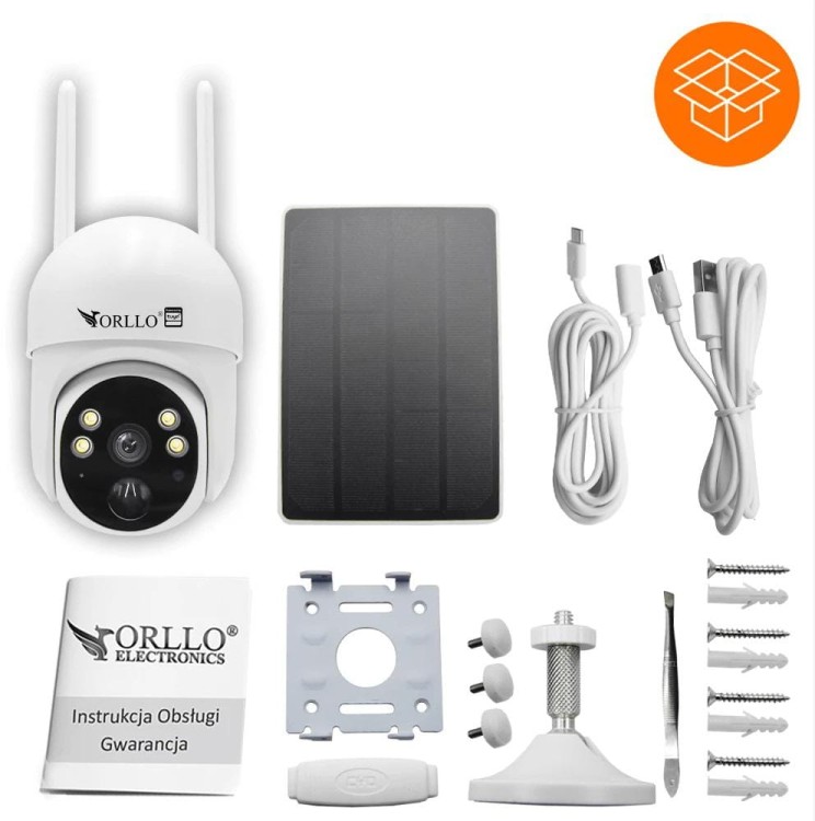 Kamera IP bezprzewodowa 4G LTE obrotowa z panelem solarnym Orllo TZ1 PRO-1575729