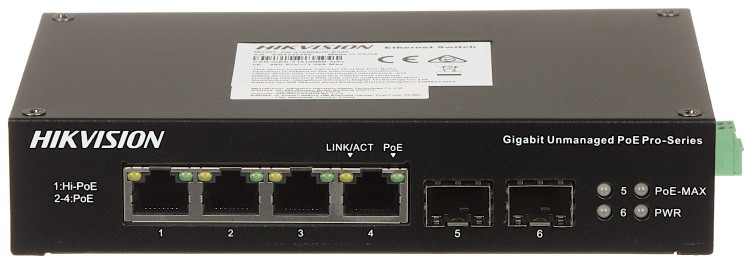 SWITCH POE DS-3T0506HP-E/HS 4-PORTOWY SFP Hikvision-1580308