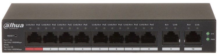 SWITCH POE CS4010-8GT-110 8-PORTOWY DAHUA-1623916