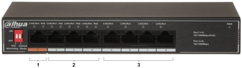 SWITCH POE SF1008LP 8-PORTOWY, 4 PoE DAHUA-1624058