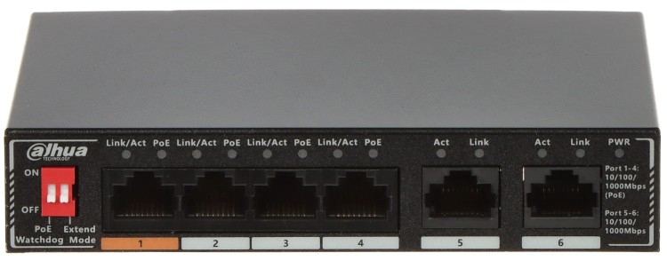 SWITCH POE SG1006P 4-PORTOWY DAHUA-1624062