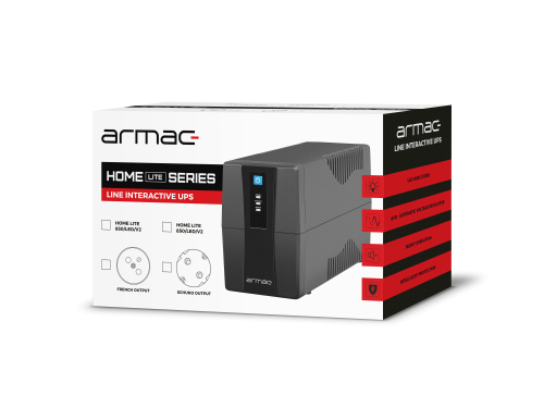 UPS ARMAC HOME LITE HL/850E/LED/V2 LINE-INTERACTIVE 850VA 2X 230V PL LED-1612099