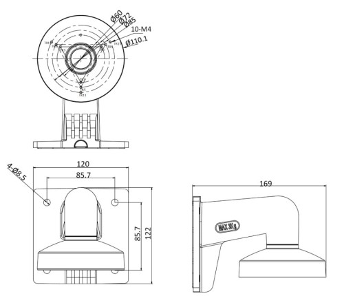 UCHWYT KAMERY DS-1272ZJ-110-TRS Hikvision-1664737