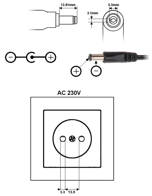 ZASILACZ IMPULSOWY 12V/1A/5.5-1348371