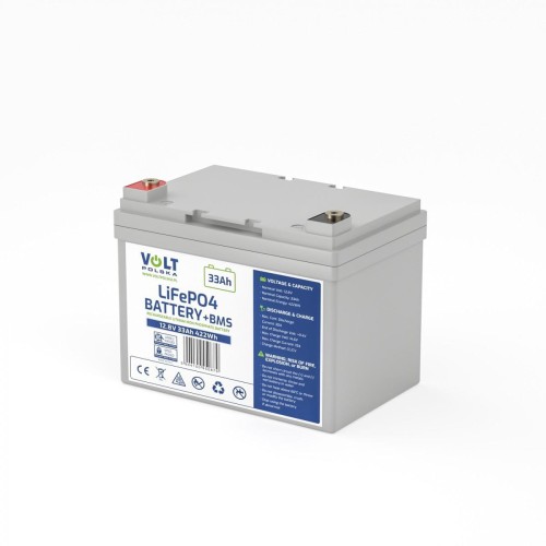 AKUMULATOR VOLT POLSKA LITOWO-ŻELAZOWO-FOSFORANOWY LiFePO4 12V 33Ah 30A-1593271