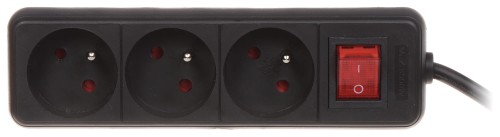 LISTWA ZASILAJĄCA PR-1.5M-3G-SW/B (3 GNIAZDA) 1.3m-1664858