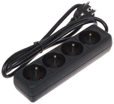 LISTWA ZASILAJĄCA PR-1.5M-4G/B (4 GNIAZDA) 1.3m-1664863