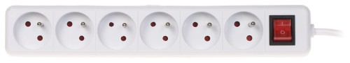 LISTWA ZASILAJĄCA PR-1.5M-6G-SW/W (6 GNIAZD) 1.3m-1664876
