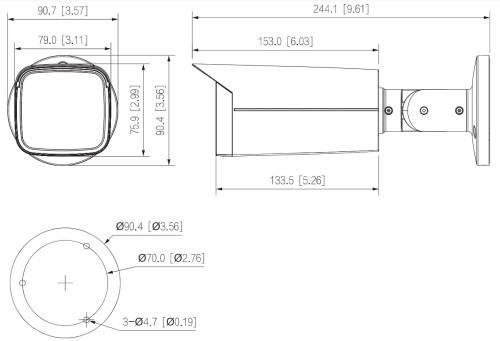 KAMERA AHD, HD-CVI, HD-TVI, PAL HAC-HFW2802TU-Z-A-27135-S2-DIP 2.7... 13.5mm - MOTOZOOM DAHUA-1677564
