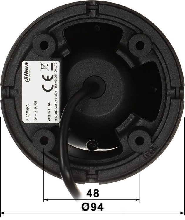 KAMERA IP IPC-HDW1639T-A-IL-0280B-S6-BLACK Smart Dual Light - 6Mpx 2.8mm DAHUA-1704907