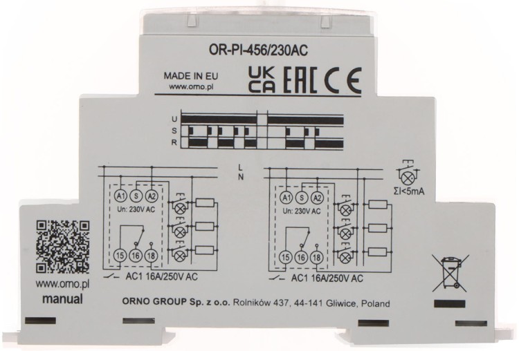 PRZEKAŹNIK OR-PI-456/230AC ORNO-1629356