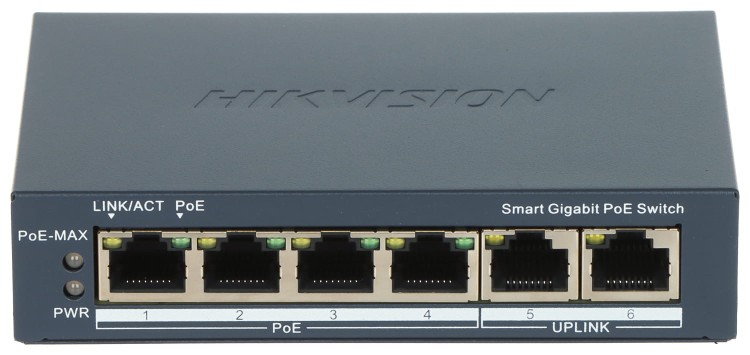 SWITCH POE DS-3E1506P-EI 4-PORTOWY Hikvision-1695888