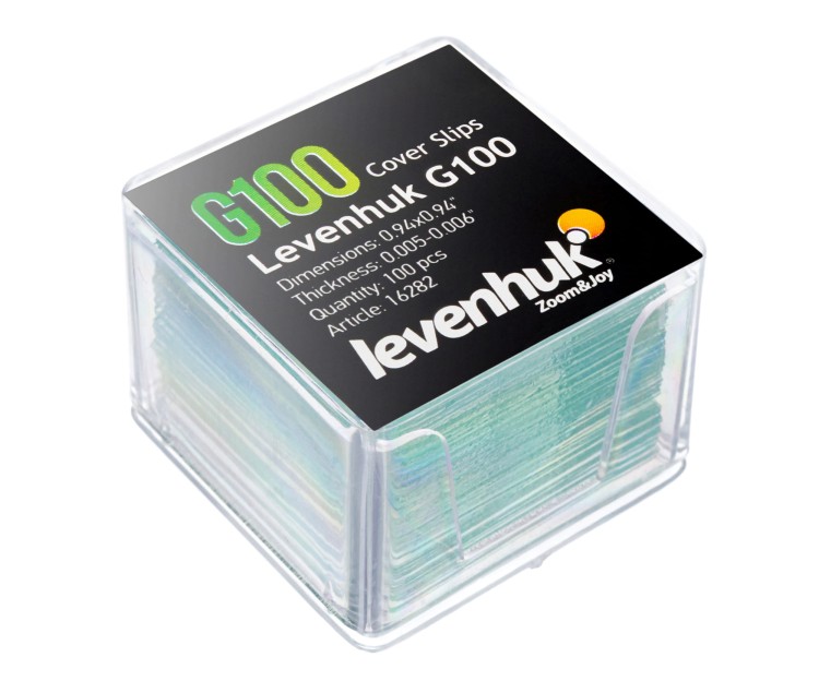 Szkiełka nakrywkowe Levenhuk G100, 100 sztuk-1541317