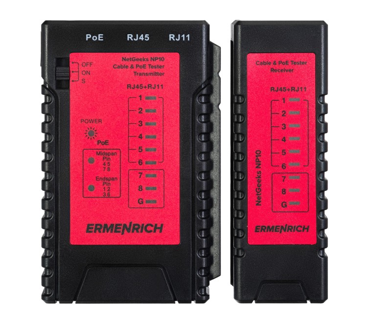 Tester przewodów i PoE Ermenrich NetGeeks NP10-1705456