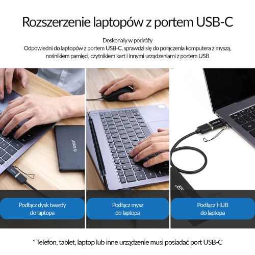 Orico Adapter USB-C na USB-A 3.1 alu zawieszka-1277919