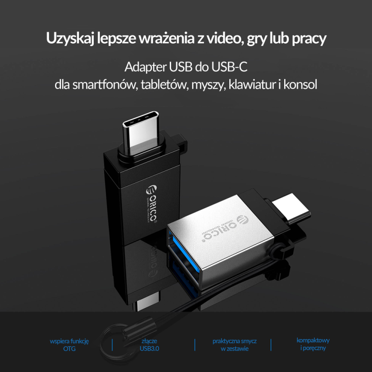 Orico Adapter USB-C na USB-A 3.1 alu zawieszka-1277916