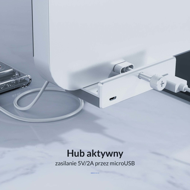 Orico Hub aktywny biurkowy 4*USB-A 5Gbps aluminium-1277329