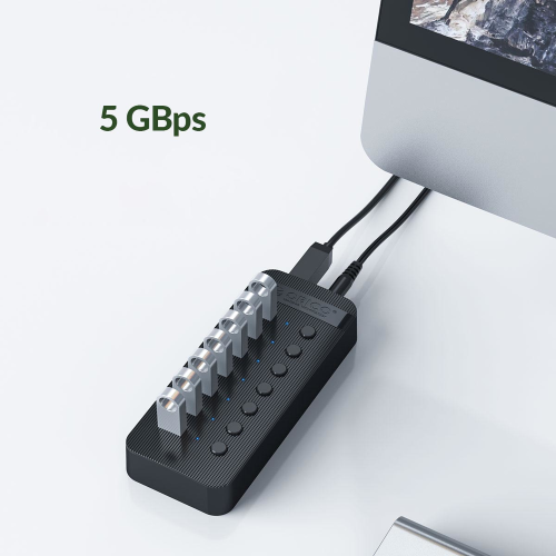Orico Aktywny hub 13*USB-A 5Gbps BC 1.2 60W czarny-1639148