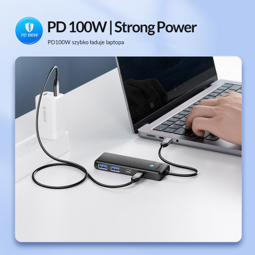 Orico Hub USB-C 2x USB-A, 2x port USB-C 100W-1637582