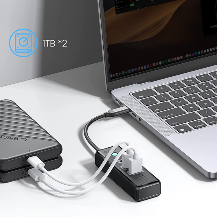 Orico Hub USB-C 2x USB-A 3.1 + USB-C czarny-1636763