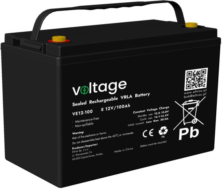 Akumulator AGM Voltage 12V 100Ah VE12-100 (Żywotność 6-9 lat)-1707809
