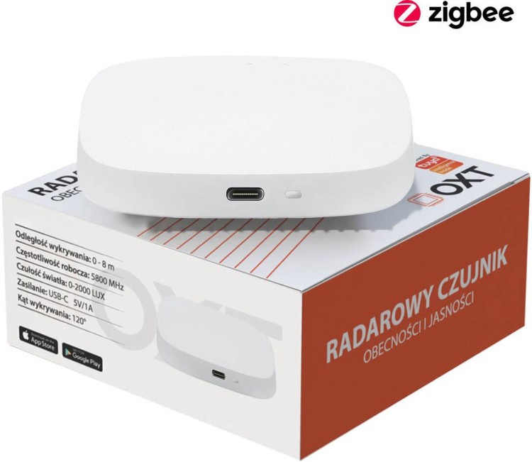 OXT Czujnik radar obecności jasności USB ZigBee TUYA T165-1803646