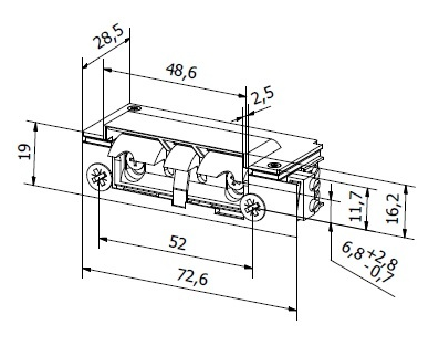 Elektrozaczep HARTTE XS12U-C seria XS (R5) 12V standard z wyślizgiem-1565663