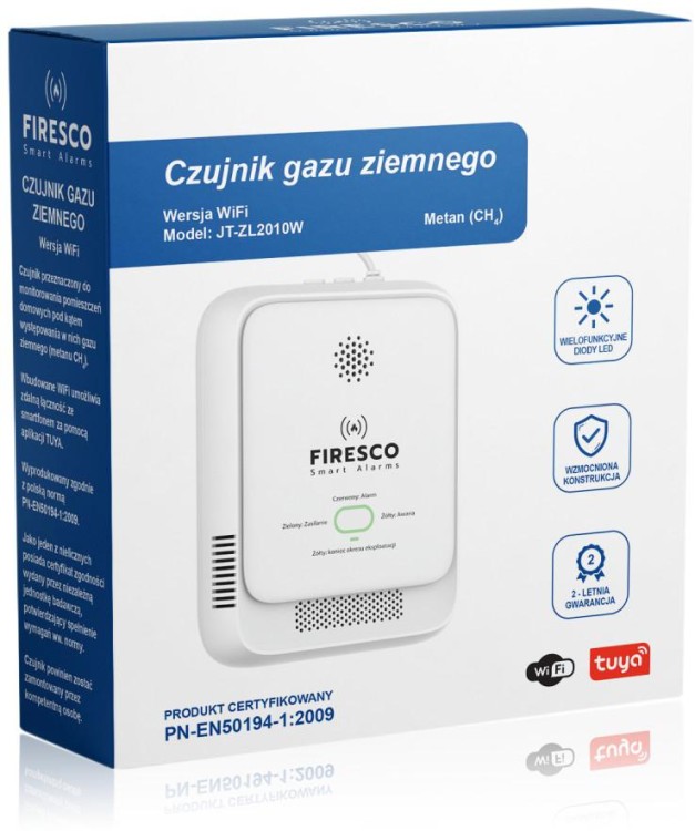 Czujnik gazu ziemnego Firesco JT-ZL2010W z WiFi alikacja Tuya-1642129