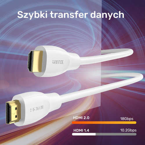 Unitek Kabel HDMI 2.0 4K biały 1,8m-1783670