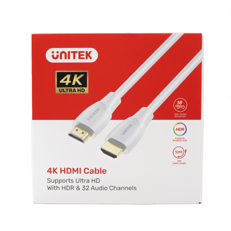 Unitek Kabel HDMI 2.0 4K biały 3m-1783687