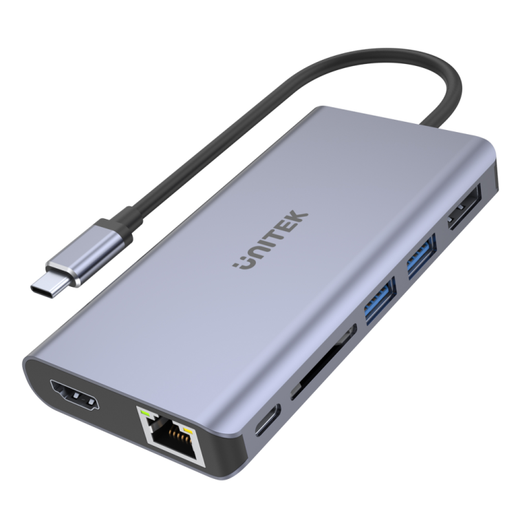 Unitek Hub USB-C 2x USB 3.1 HDMI DP RJ45 czytnikSD-1276535
